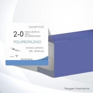SUTURA MONOFILAMENTO DE POLIPROPILENO 2-0