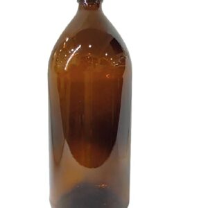 FRASCO AMBAR, CON BOCA ANCHA Y TAPA DE ROSCA DE PLASTICO. CAPACIDAD: 1000 ML. PIEZA.
